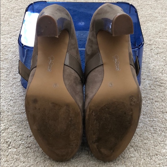 Tan Mary Jane Suede Style High Heels - Picture 3 of 5